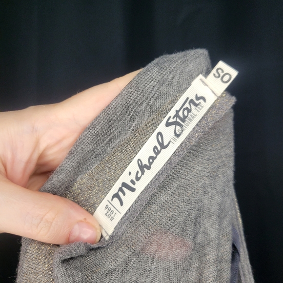 Cute Metallic Striped T with a Cowl Necked Back - Picture 3 of 3